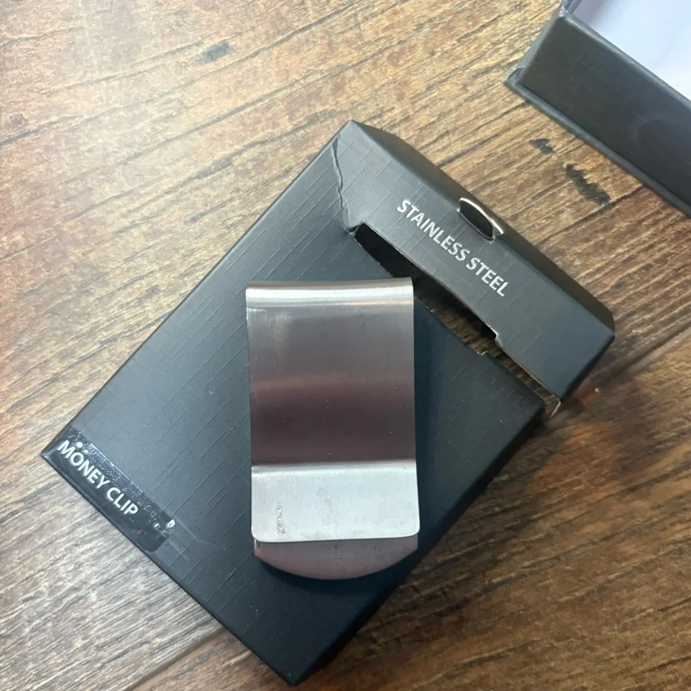 NWT Stainless Steel Religious Money Clip Lord’s Prayer Cross
